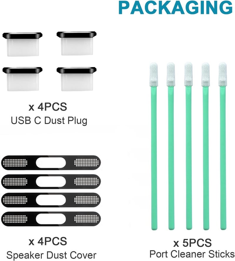 Goweewon USB C Dust Plug,USB C Port Cover Type C Charging Port Plug Cover Speaker Dust Cover,Accessories for iPhone Air (Black, for iPhone Air) - Image 3